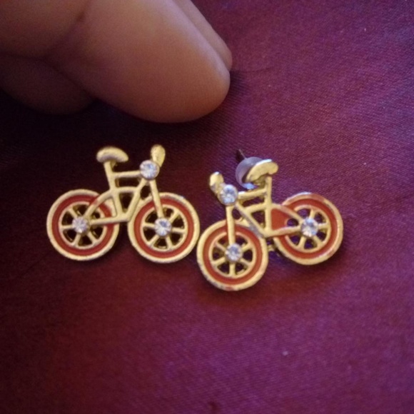 Poshmark Cute Bicycle stud Earrings 3 COLORS - Picture 6 of 7